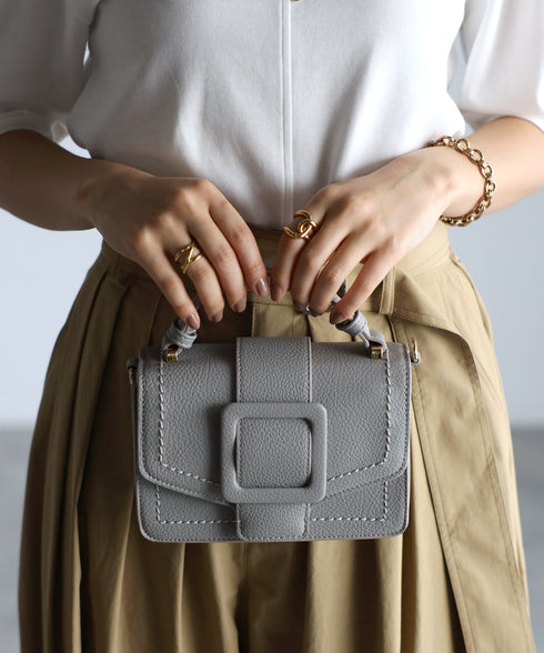 【雑誌掲載】2WAYスクエアバックルショルダーバッグ 12-1091